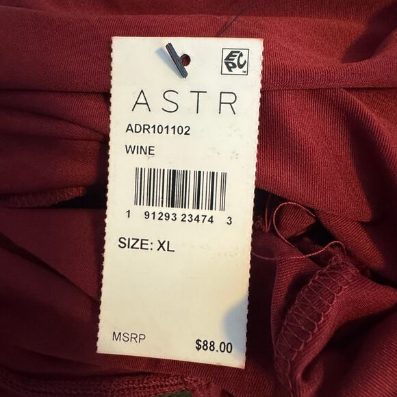 ASTR the Label Winnetka Asymmetric Off the Shoulder Sheath Dress in Wine NWT XL - Picture 8 of 8